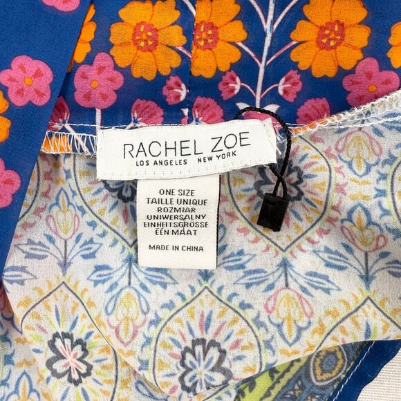 Rachel Zoe Women's Chiffon Mixed Media Bohemian Kimono Wrap Oversized - Picture 3 of 12